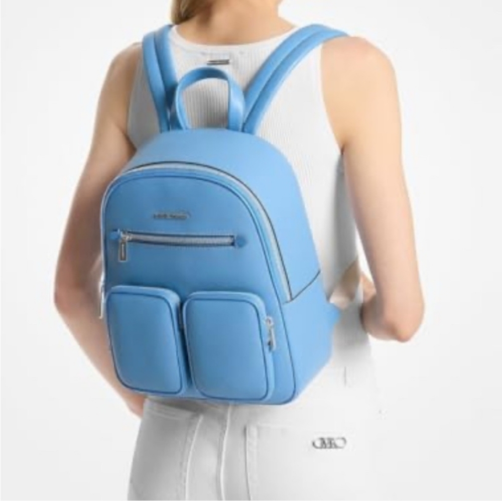 Michael Kors 3fer Backpack Jet Set Blue With MK Dust Bag And Wallet 3-fer - Picture 10 of 16